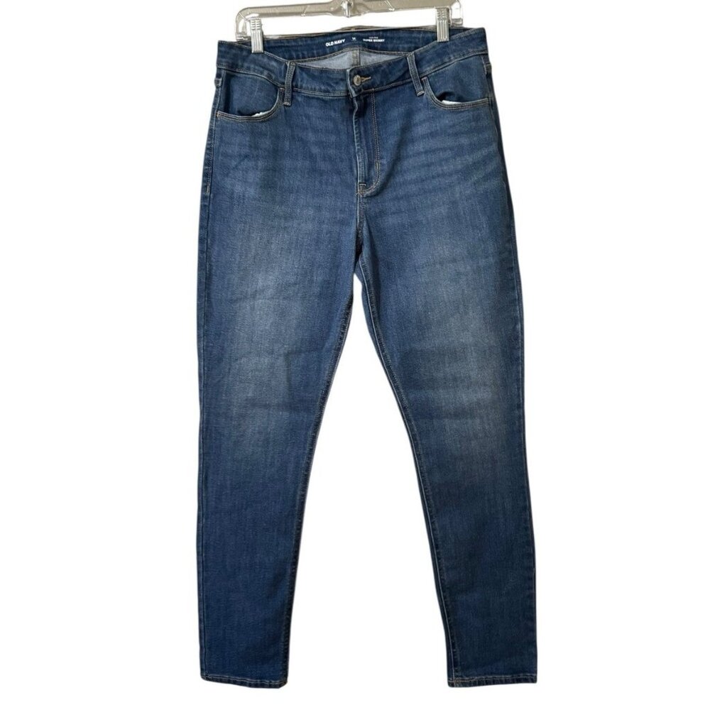 Old‎ Navy High Rise Super Skinny Women Jeans Size 14 Long Preppy Stretch City